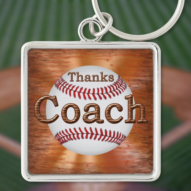 Premium Baseboll nyckelring GRUNGE "Tackcoach" (Personalized, baseball coach appreciation gifts. Baseball keychains. Inexpensive baseball coach gift)
