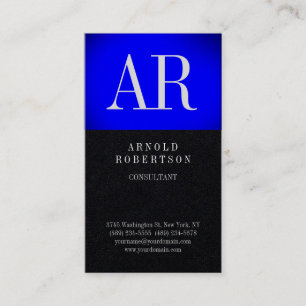 Premium Black Blue-Trendig, monogram vanligt Visitkort