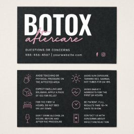 Premium Black Botox Instruction Card Visitkort