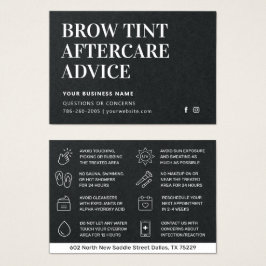 Premium Black Brow Tint-efterbehandlingskort Visitkort