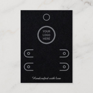 Premium Black Dubbla Row Stud Earring Visning Card