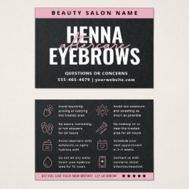 Premium Black Eyebrow Tint Henna Brows Eftervård Visitkort