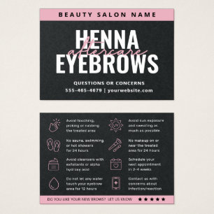 Premium Black Eyebrow Tint Henna Brows Eftervård Visitkort
