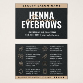 Premium Black Eyebrow Tint Henna Brows Eftervård Visitkort