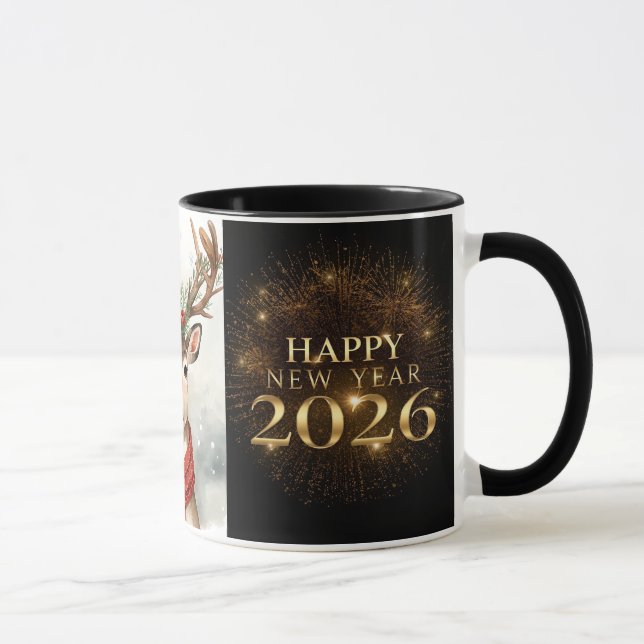 premium black gold happy new year coffee mug mugg (Höger)