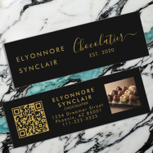 Premium Black Gold Script Chocolatier QR-kod