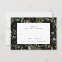 Premium Black Guld Botanical Eucalyptus Greenery