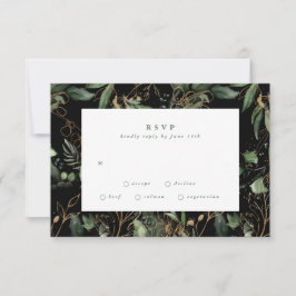 Premium Black Guld Botanical Eucalyptus Greenery OSA Kort