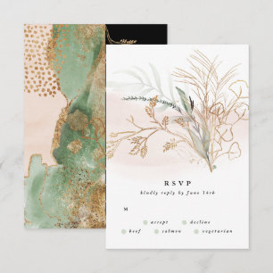 Premium Black Guld botaniska Eucalyptus Bröllop OSA Kort