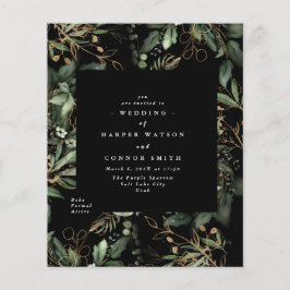 Premium Black Guld Budget Eucalyptus Elegant Flygblad