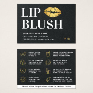 Premium Black & Guld Lip efterbehandlingskort Visitkort