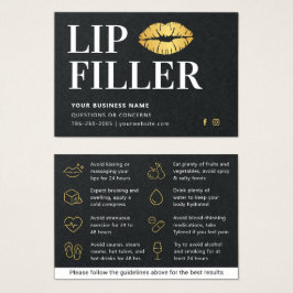 Premium Black & Guld Lip Filler-efterbehandlingsko Visitkort