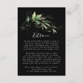 Premium Black Leafy Botanical Eucalyptus Grey Tilläggskort