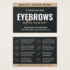 Premium Black Luxury Eyebrow Threading Aftercare Visitkort