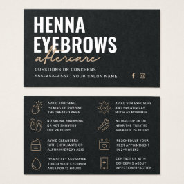 Premium Black Luxury Henna Brows-efterbehandlingsk Visitkort