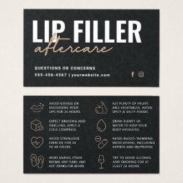 Premium Black Luxury Lip Filler-efterbehandlingsko Visitkort