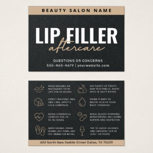 Premium Black Luxury Lip Filler-efterbehandlingsko Visitkort