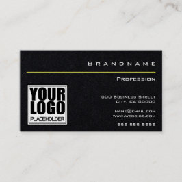 Premium Black med Logotyp och foto för anställda Visitkort