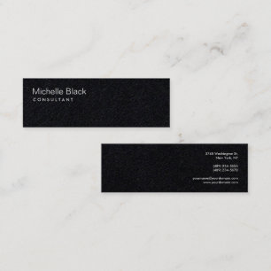 Premium Black Modern Consultant Minimalist Mini Visitkort