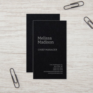 Premium Black Modern Minimalist Professionell Chic Visitkort