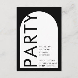 Premium Black Modern Monogram Boho Bold Arch Party Tilläggskort
