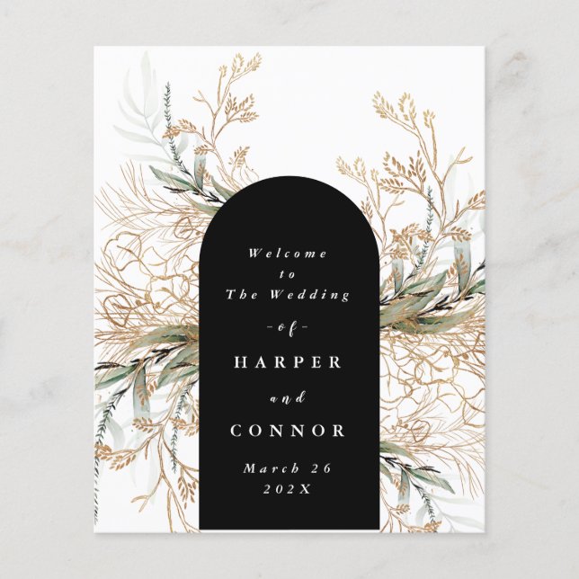 Premium Black Modern Onyx Abstrakt Eucalyptus (Framsida)