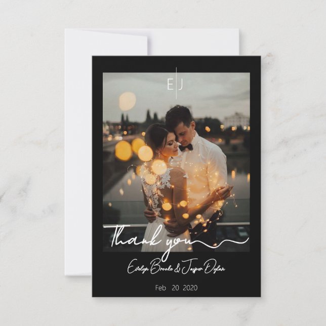 Premium Black Modern Typography Tack Kort (Framsida)