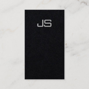 Premium Black Modern, utmärkt Monogram-Lodrät Visitkort