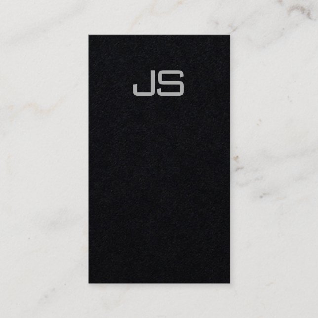 Premium Black Modern, utmärkt Monogram-Lodrät Visitkort (Framsida)