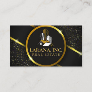 Premium Black och Guld Luxury Real Gods Visitkort