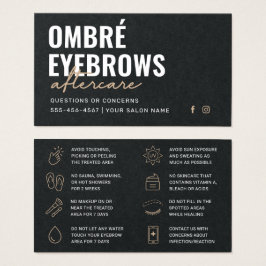 Premium Black Ombre Powder Brows Aftercare Adress Visitkort
