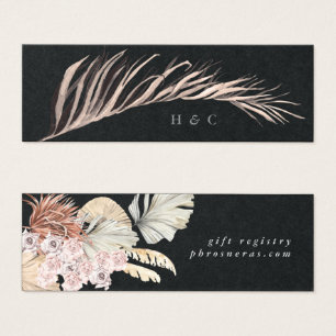 Premium Black Pampas Grass Blommigt Jungle Bröllop Litet Visitkort