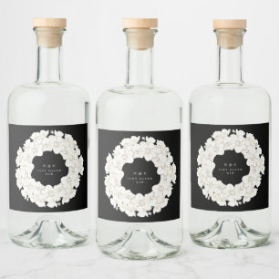 Premium Black Pampas Grass Tropical Blommigt Gin Spritflaskor Etikett