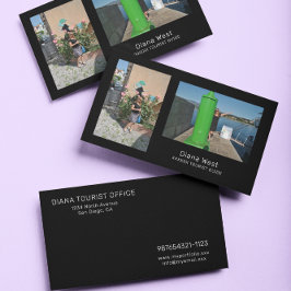 Premium Black Papper Photo Affärskort Visitkort