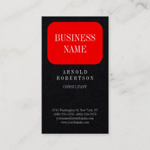 Premium Black Red-Trendiget Plain Visitkort