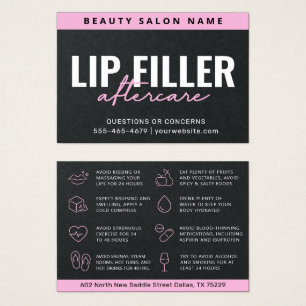 Premium Black Rosa Lip Filler-efterbehandlingskort Visitkort