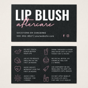 Premium Black & Rosa Lip Tattoo-eftervård Visitkort