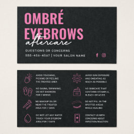 Premium Black & Rosa Ombre Powder Brows Eftervård Visitkort