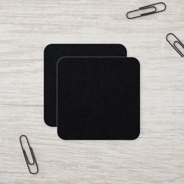 Premium Black Square, Affärskort Fyrkantigt Visitkort (Fram/Back In Situ)
