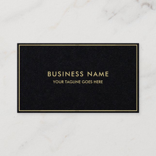 Premium Black Template Luxury Elegant Modern Guld Visitkort (Framsida)