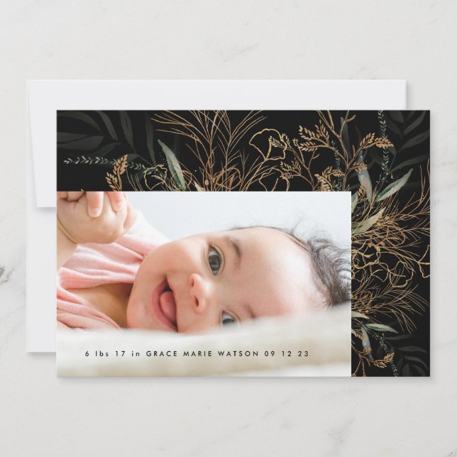 Premium Black Tranquil Eucalyptus Photo Baby Birth (Framsida)