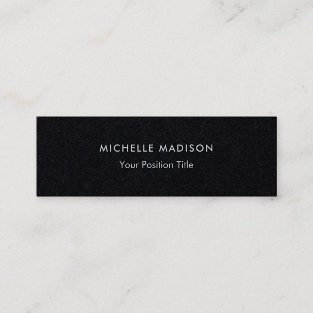 Premium Black Trendig - minimalistisk Professionel Mini Visitkort (Framsida)