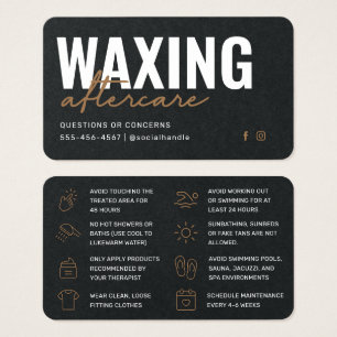 Premium Black Waxing Aftercare Card Hair-borttagni Visitkort