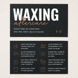 Premium Black Waxing Aftercare Card Hair-borttagni Visitkort