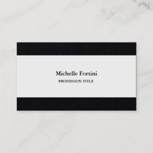 Premium Black White-Elegant, vanlig minimalistisk Visitkort