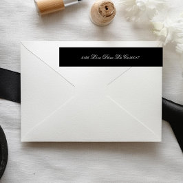 Premium Black & White Forme Script Bröllop Etikettband