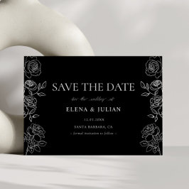 Premium Black & White French Roses Wedding Spara Datumet