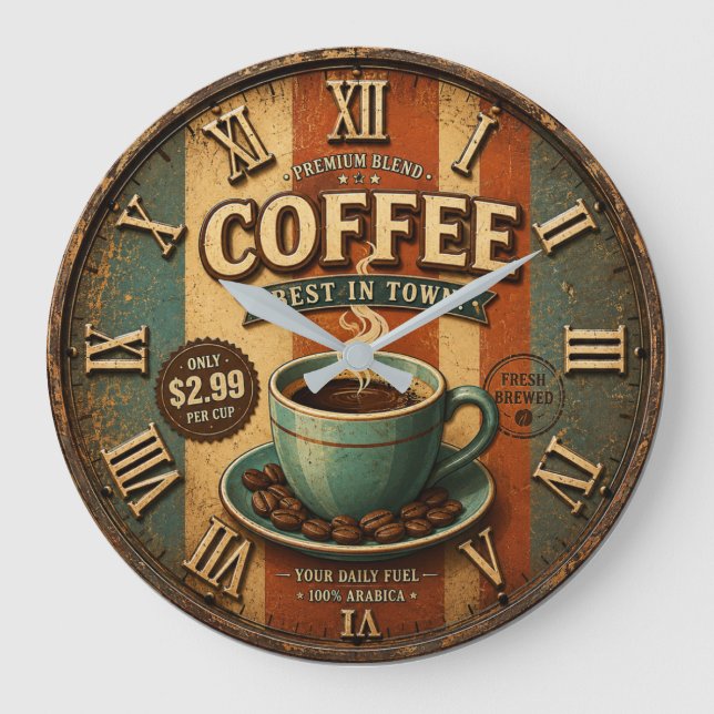 Premium Blend Coffee Stor Klocka (Framsida)