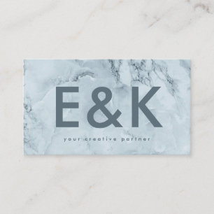 Premium Blue IceBerg Ultra Modern djet Monogram Visitkort