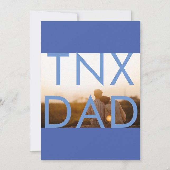 Premium Blue Minimalism Fars dag Multi Photo Tack Kort (Framsida)
